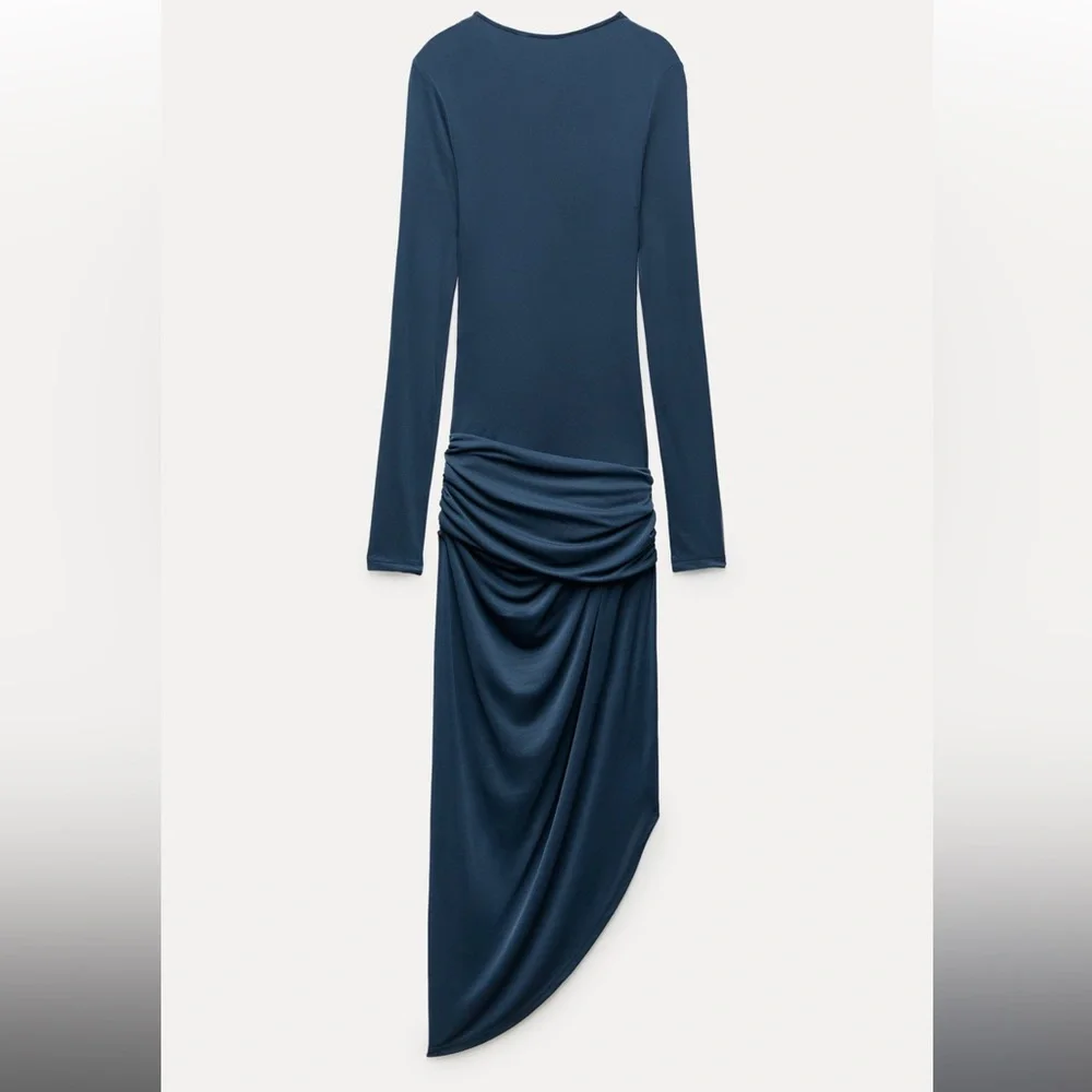 ZARA Collection Knotted Asymmetric Dress Size-L - Picture 10 of 13